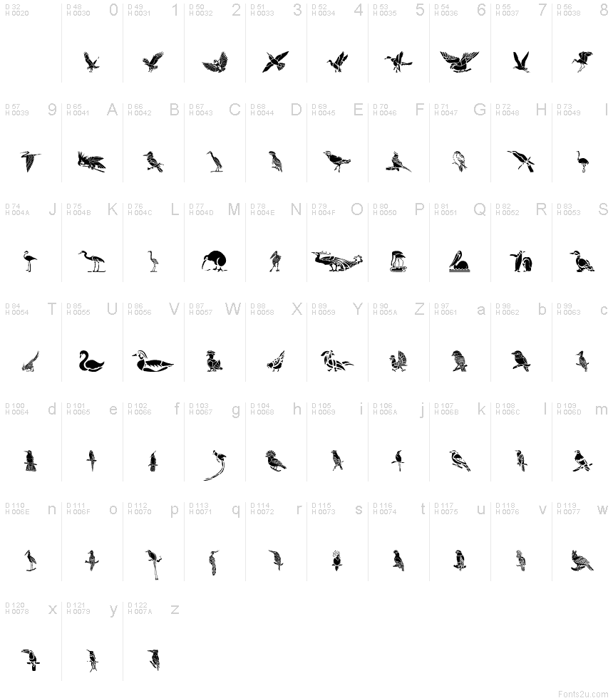 HFF Bird Stencil font