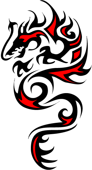 black and red tribal dragon tattoo design - Tribal Dragon Tattoo ...