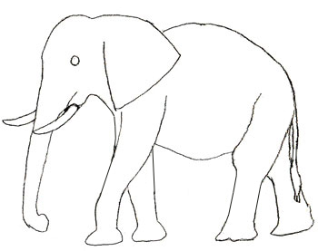 Image gallery for : elephant drawing simple