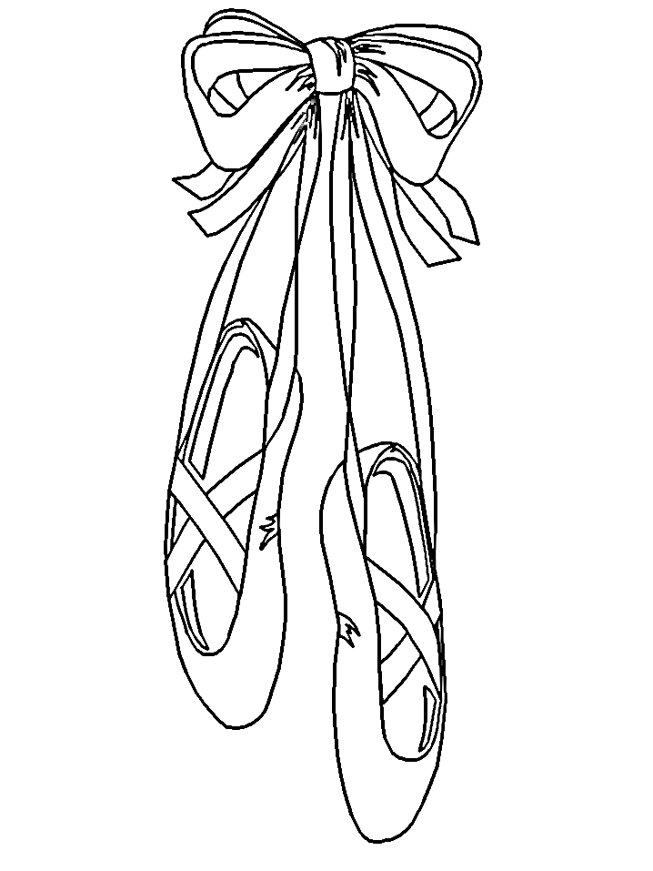 Drawing Of Ballet Shoes To Colour In - ClipArt Best