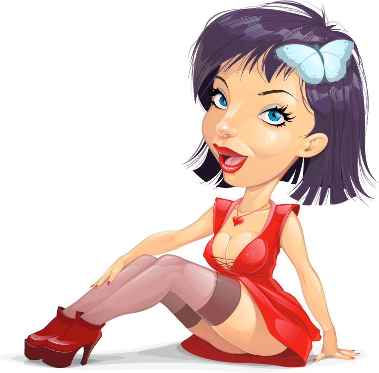 Cartoon woman illustrator 03 vector Free Vector / 4Vector