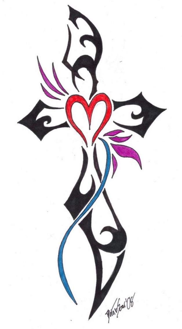 Tribal Cross Rose Tattoo | Tattoos Design Ideas