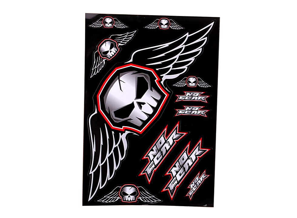 Motorcycle Decal with Angel Skull Logo Black 5pcs HK-Q01405, Buy ...