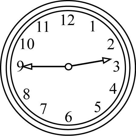 Black and White Clock Quarter to the Hour Clip Art - Black and ...