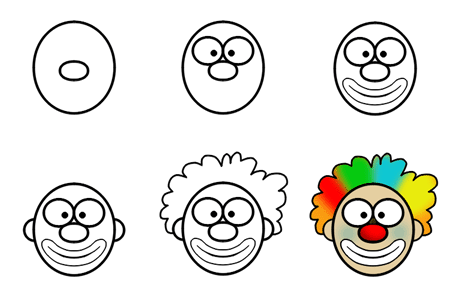 How to draw cartoon clowns
