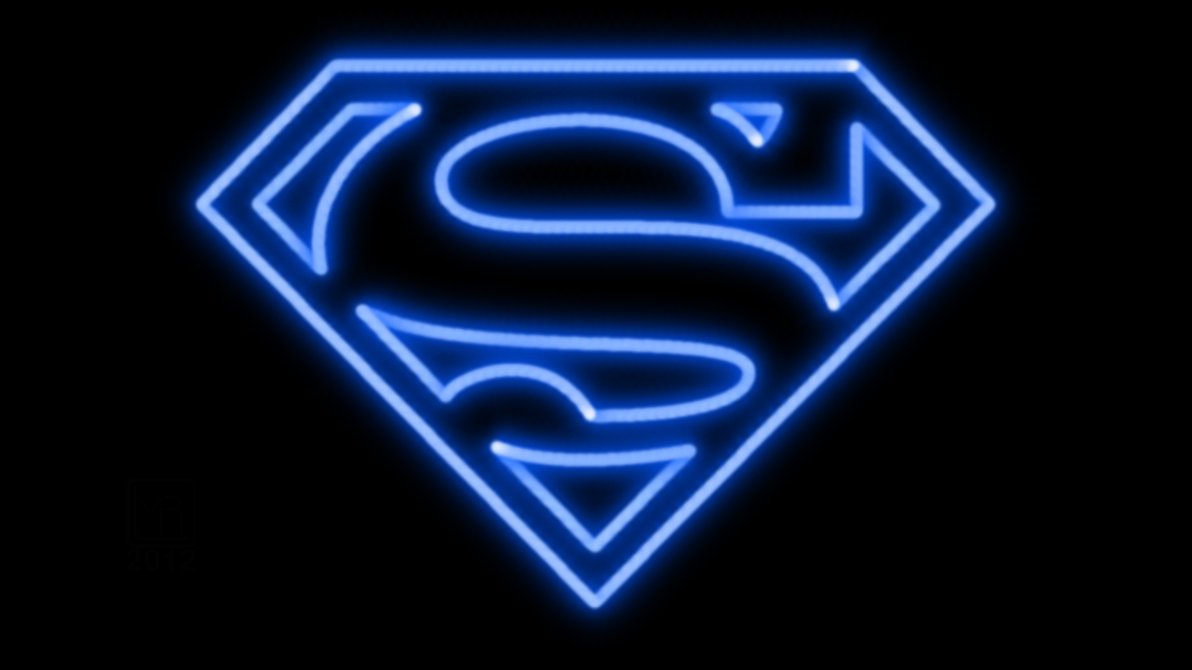 Superman Neon Blue Symbol WP by MorganRLewis on DeviantArt