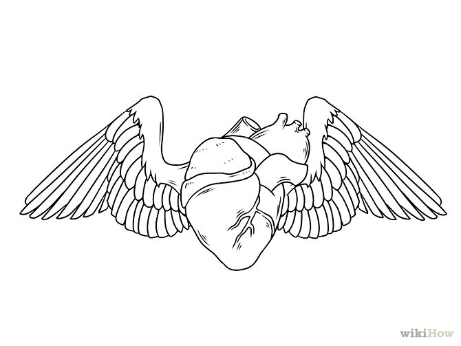 4 Ways to Draw a Heart with Wings - wikiHow
