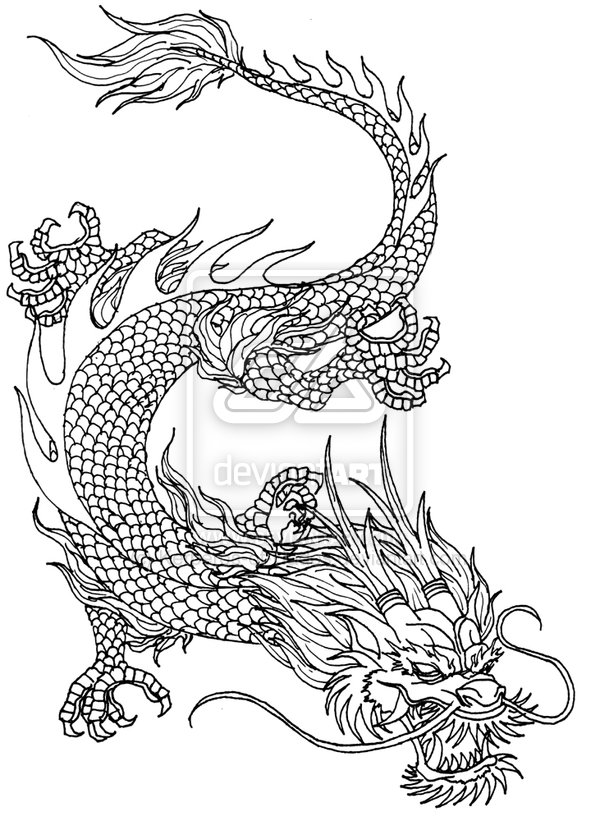 Chinese Dragon Drawing - Cliparts.co