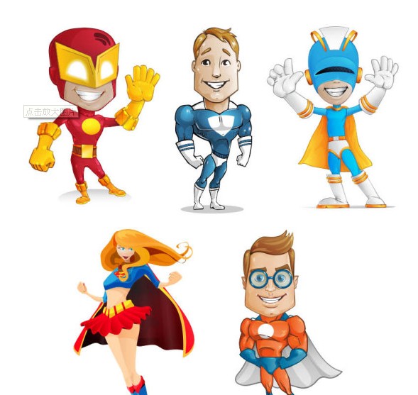 Cartoon superhero psd graphics - People PSD File free download