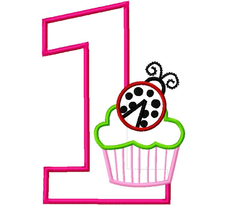 Ladybug Cupcake Birthday Number 1 First One