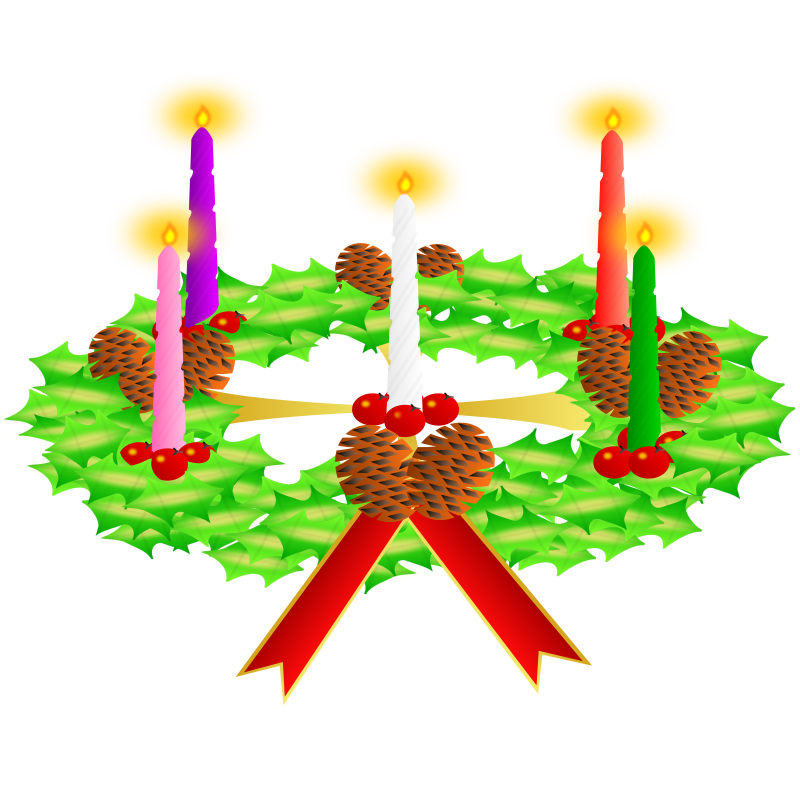 Clipart - Advent wreath. Advent crown