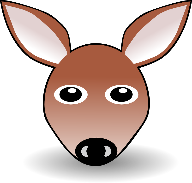Clipart - Funny Fawn Face Brown Cartoon