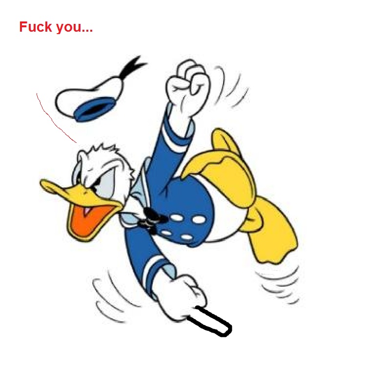 Donald Duck sticking a Middle finger by alerkina2 on deviantART