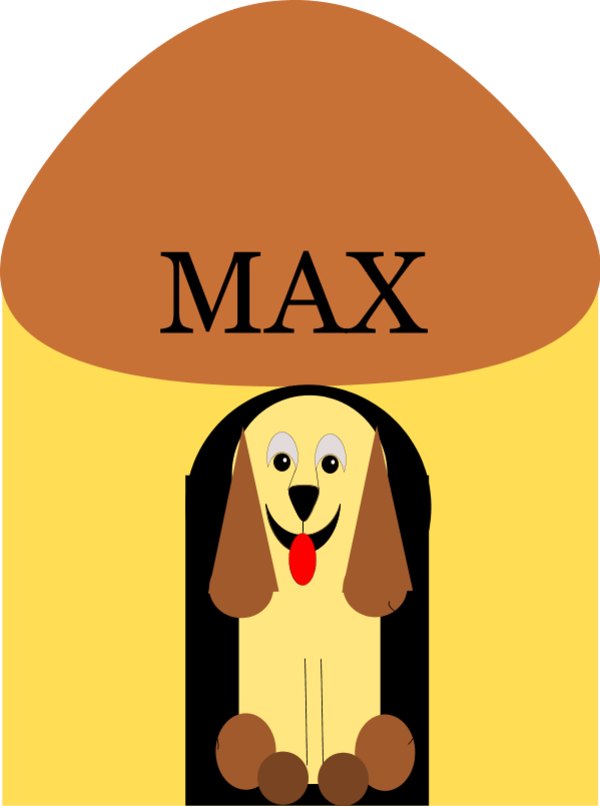 puppy inside doghouse - vector Clip Art