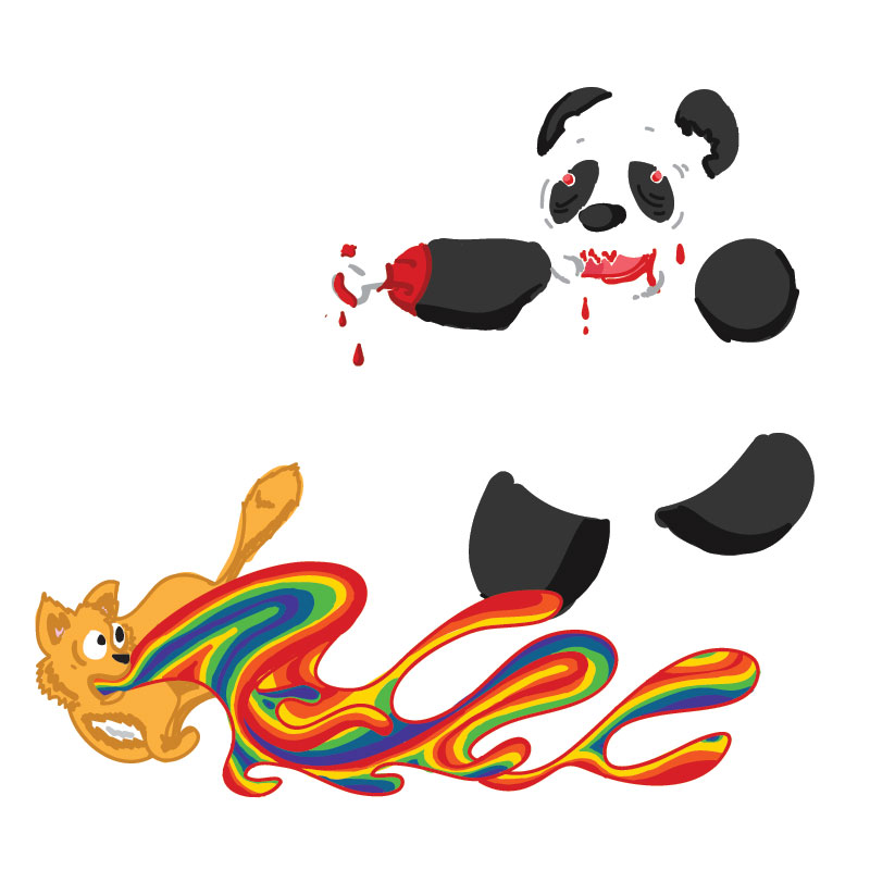 Psycho Zombie Panda Chasing Rainbow Puking Cat | harendra, kapuried.