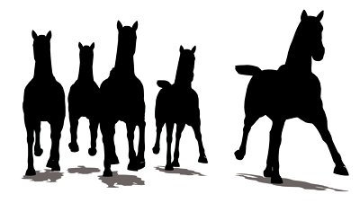 Many Silhouette Horses Running Front View, Loopable Stock Footage ...