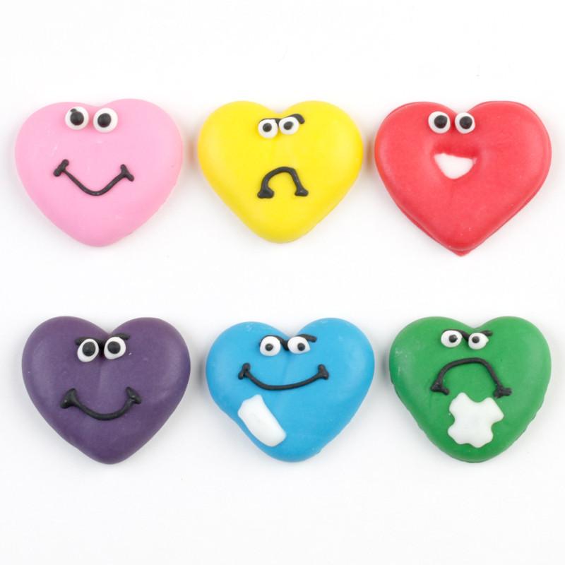 Heart Face Expression Royal Icing Decorations | CaljavaOnline