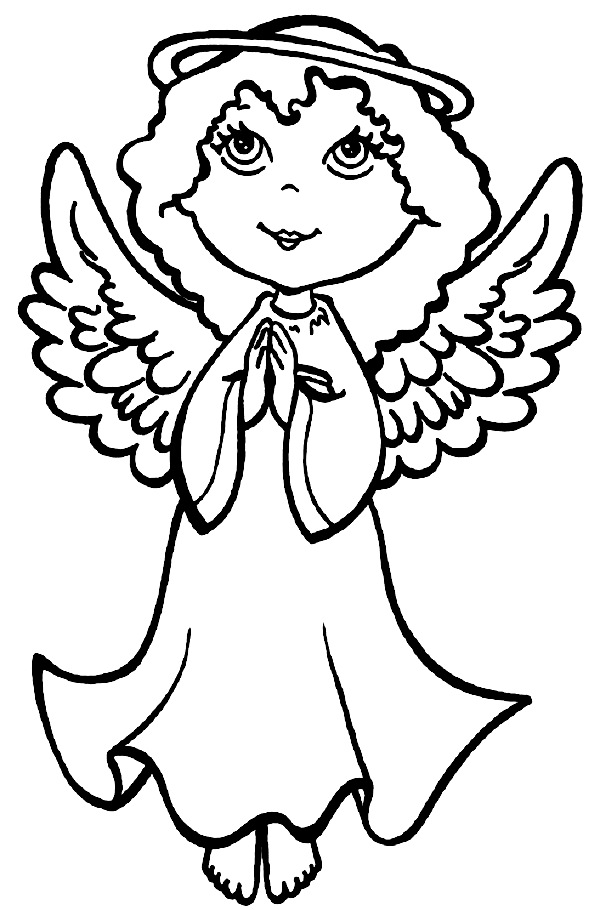 Download A Christmas Angel Praying At Holy Night Coloring Pages Or ...