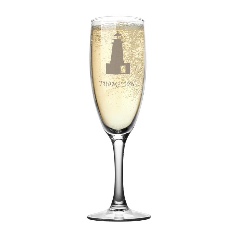 Lighthouse Personalized Champagne Flute 1-2-1 Personal Gifts