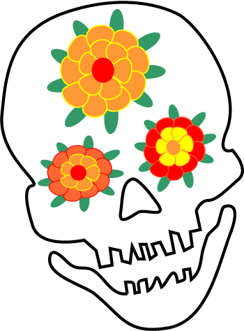 Decorated Skull Clip Art Day of Dead Graphic