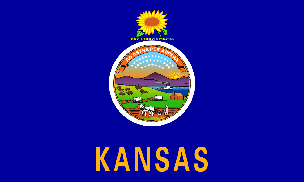 Kansas: Flags - Emblems - Symbols - Outline Maps