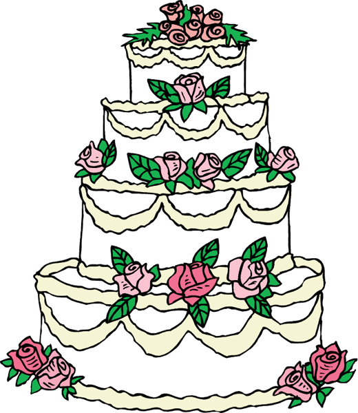 Wedding Cake Clipart Black And White - Giant Design