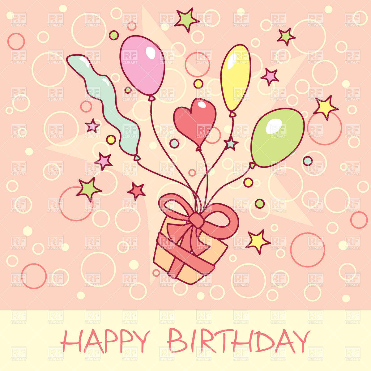 Happy birthday - gift box flying on balloons, 19994, Holiday ...