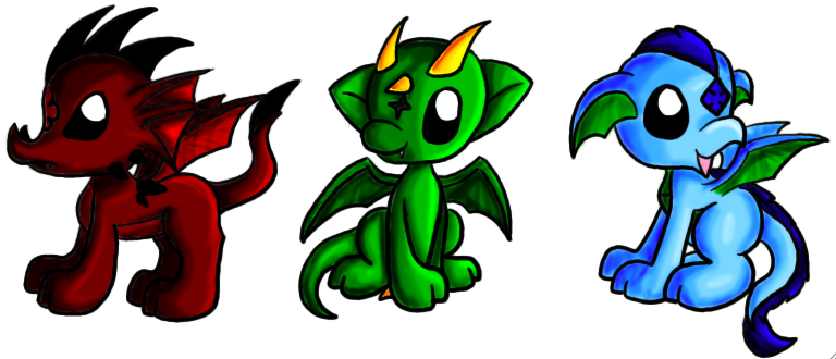 Mah cute chibi dragons by Rosey-Raven on DeviantArt