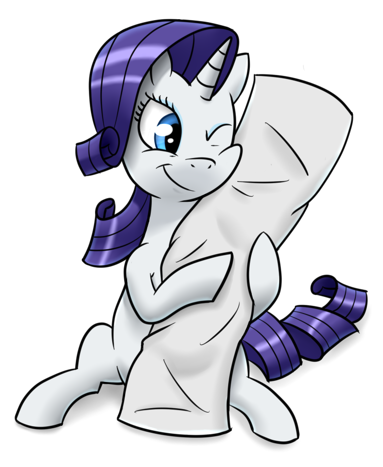 Rarity with a hug pillow by RCupcake on deviantART