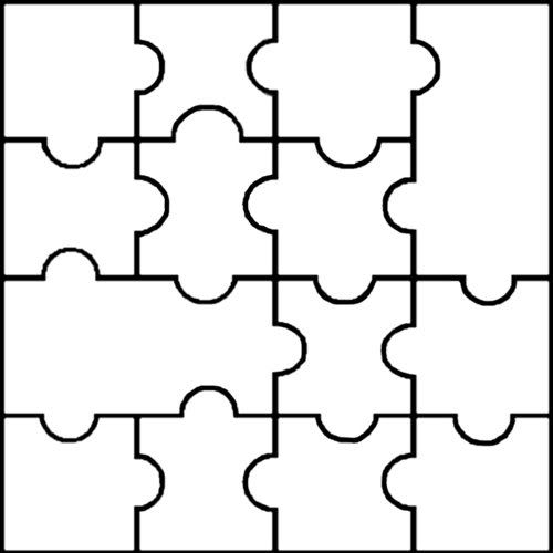 Blank puzzle template - 14 pieces - easy to cut | Learning for ...