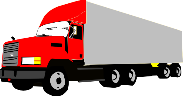 Semi Truck in Factory Clipart