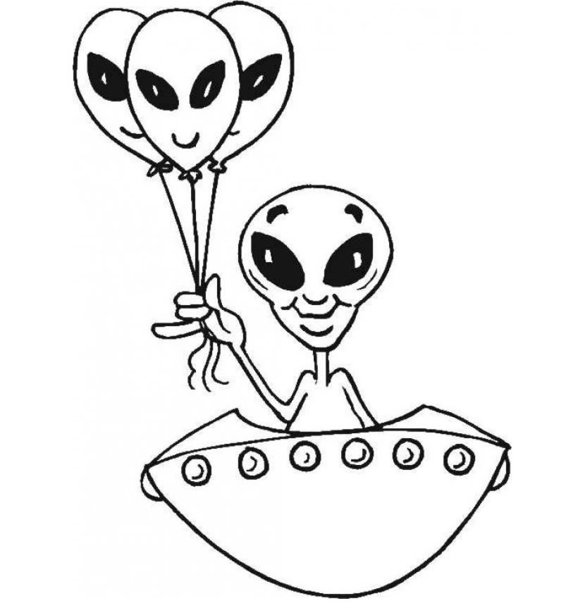 Funny: Preschool Alien In The Spaceship Coloring Page Source Phq ...