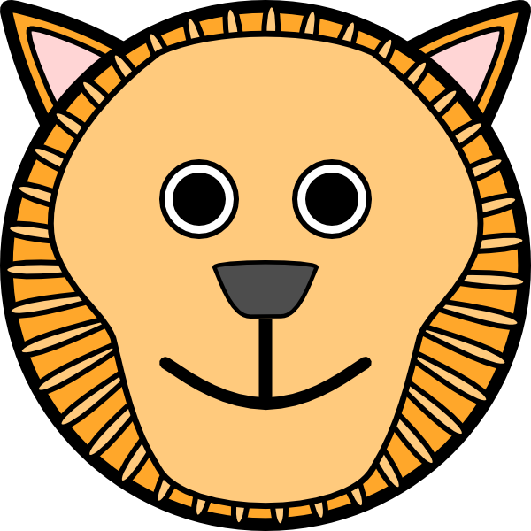 Lion Rounded Face clip art - vector clip art online, royalty free ...