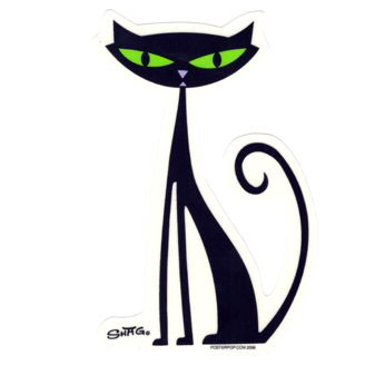 Black Cat - Shag Sticker