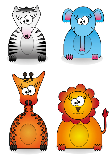 Cute Individual Cartoon Animals - Free backgrounds, free vector ...