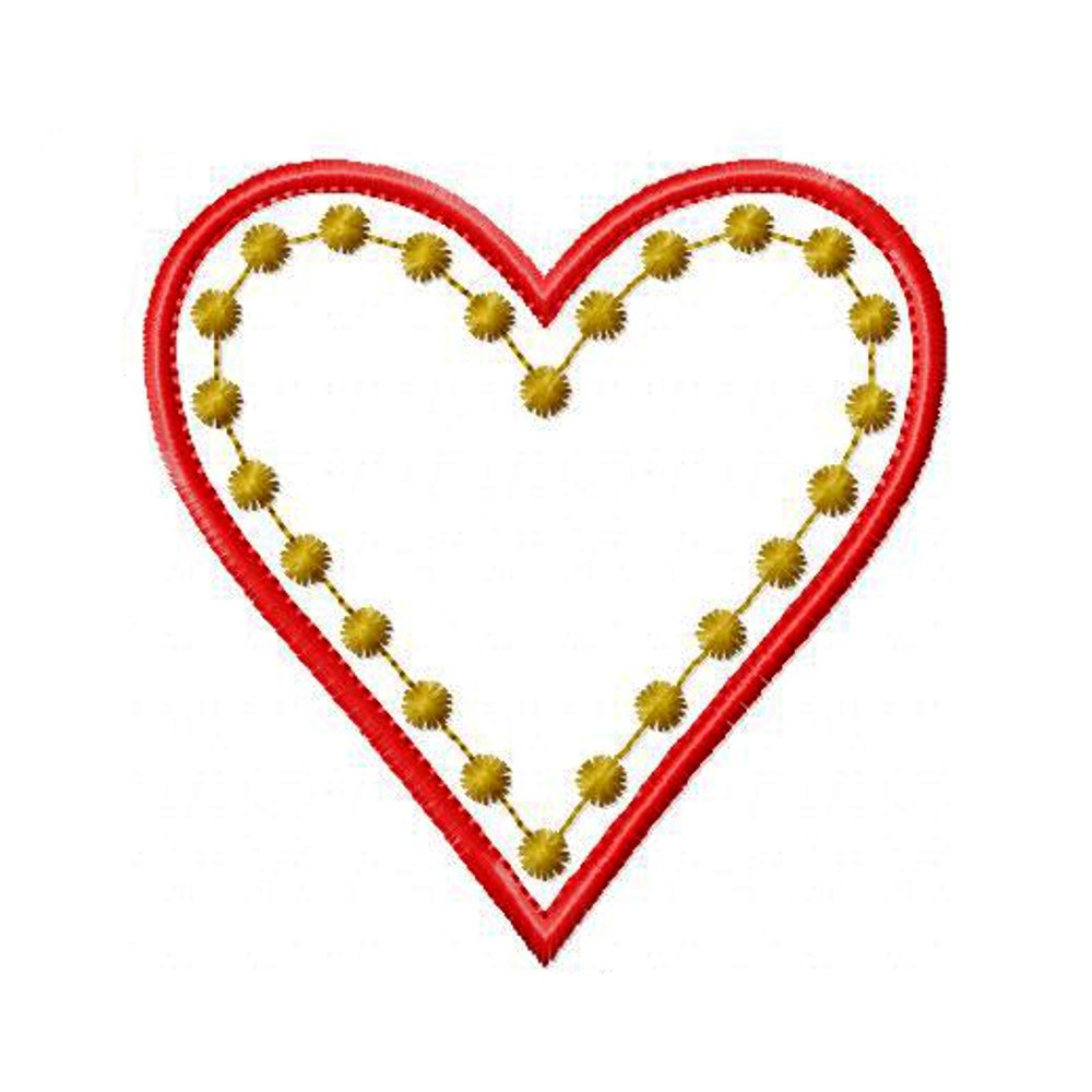 Love Heart Machine Embroidery Applique Design Pattern