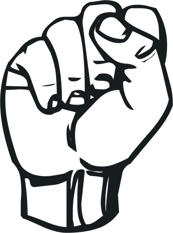Sign language S fist - vector Clip Art