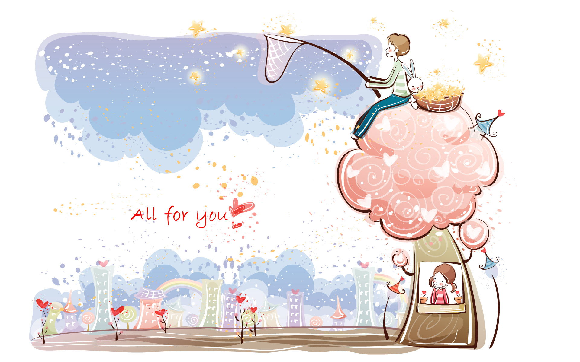 Valentine's day Wallpaper - Valentine's Day Cartoon - Valentine's ...