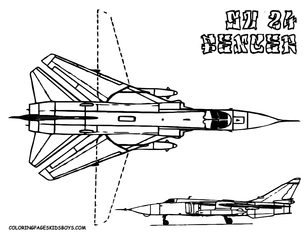 Mighty Military Airplane Coloring | Fighter Jets | Free | Airplane ...