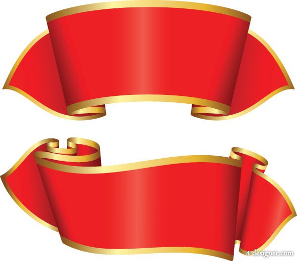 4-Designer | Ribbon vector material 5