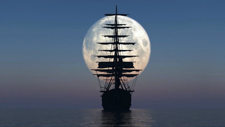 Silhouette-of-a-sailboat-in- ...