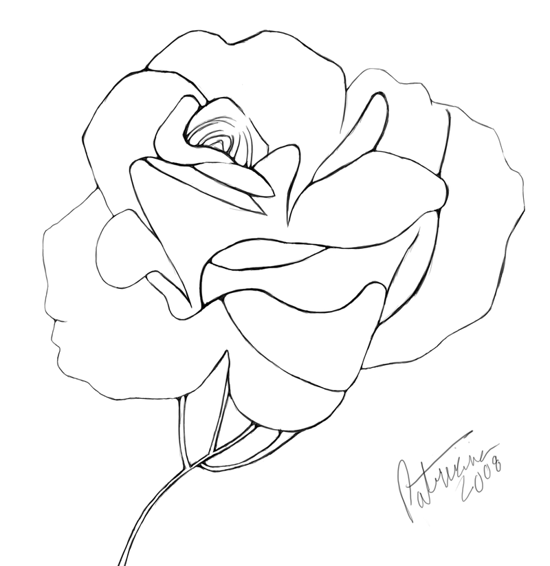 Blooming Rose line art by Nisshoku-art on DeviantArt