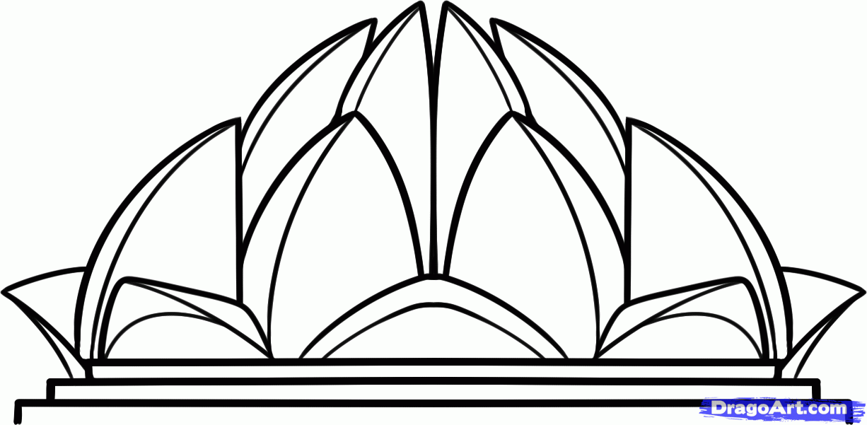 Draw the Lotus Temple, Lotus Temple, Step by Step, Drawing Sheets ...