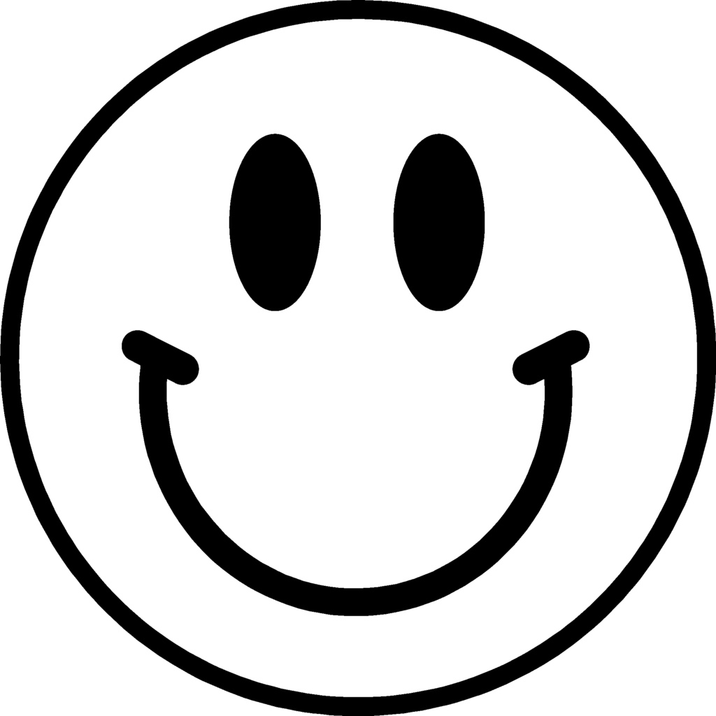 Happy Smiley Face Clip Art Black And White - Gallery