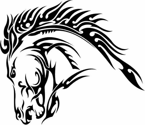 Tribal Horse Head Tattoo Sample | Tattoobite.com