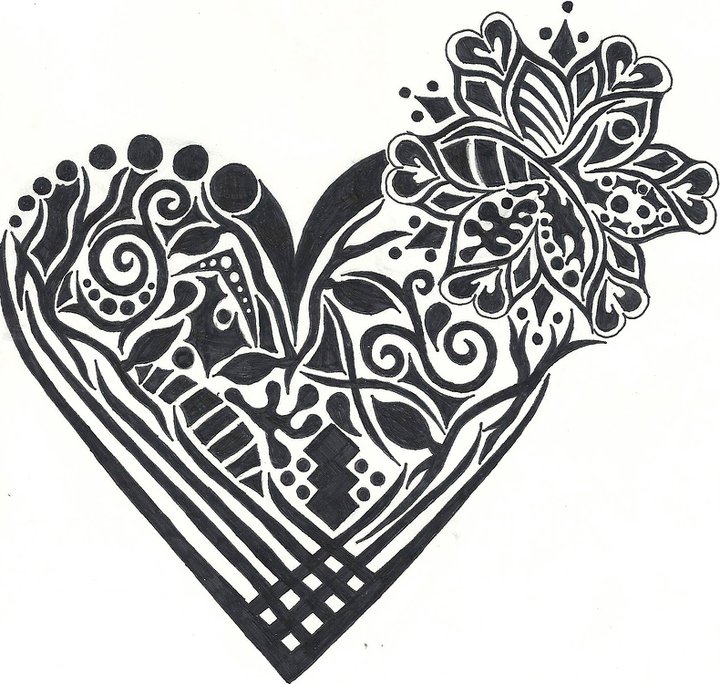 A tribal heart with flower by TheRedWox on DeviantArt