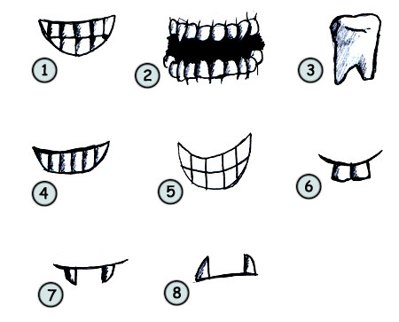 Drawing cartoon teeth