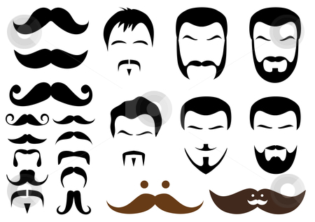 Moustache and beard styles, vector stock vector