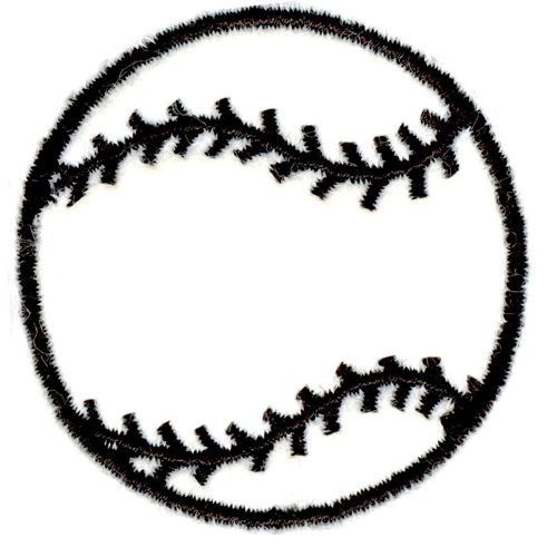Stitchitize Embroidery Design: Baseball Outline 1.97 inches H x ...