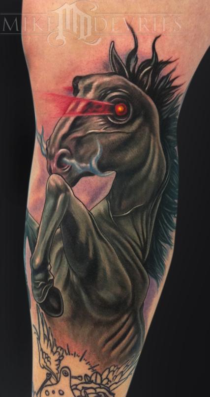 Mike DeVries : Tattoos : Animal : Dark Horse Tattoo